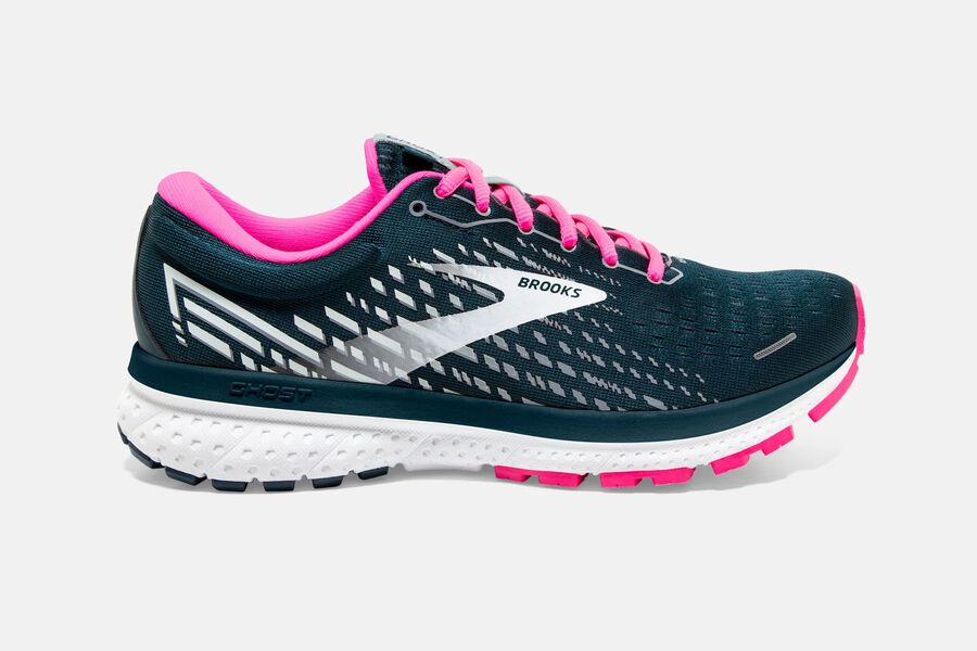 Ghost 13 Road Brooks Running Shoes NZ Womens - Navy/Pink - TQRKFN-863